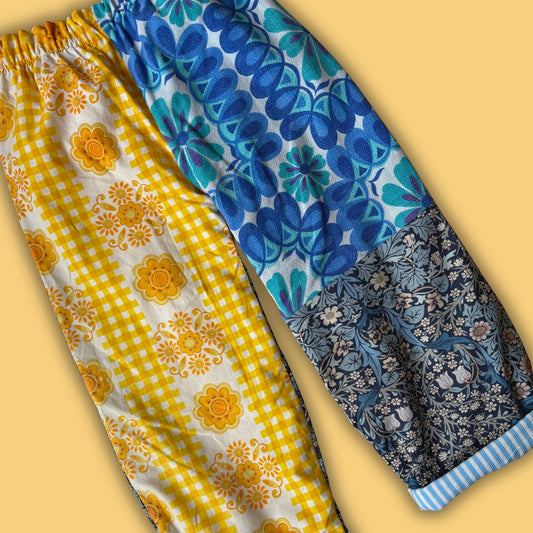 Cosy Turn-Up Trousers - Age 9-10 Retro Floral