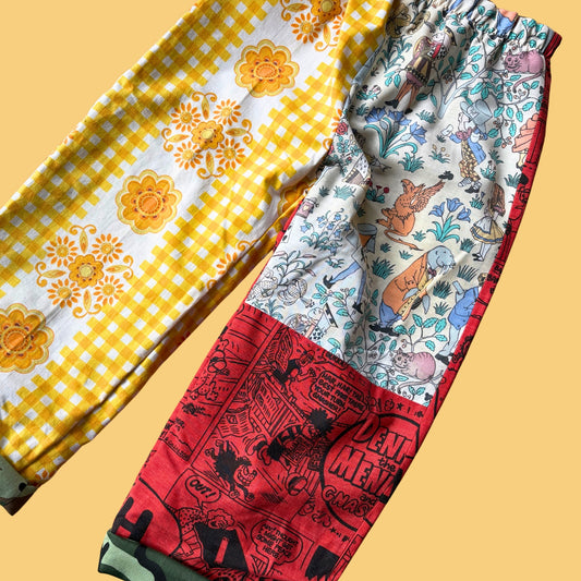 Cosy Turn-Up Trousers - Age 5-6 Comic Print