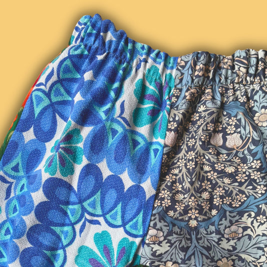Cosy Turn-Up Trousers - Age 7-8 Triple Floral