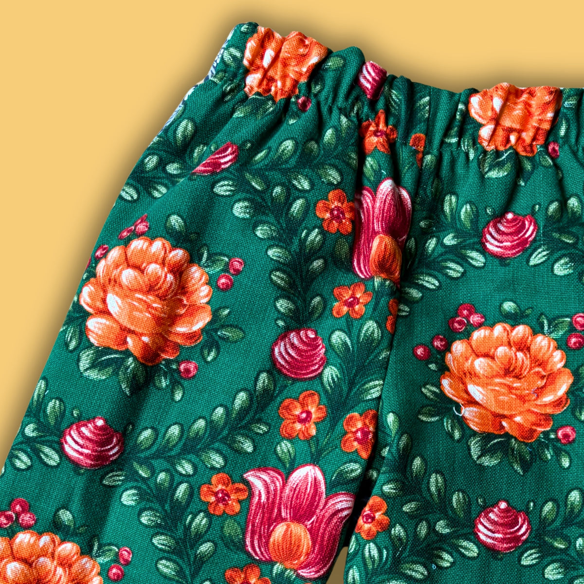 Cosy Turn-Up Trousers - Age 7-8 Triple Floral